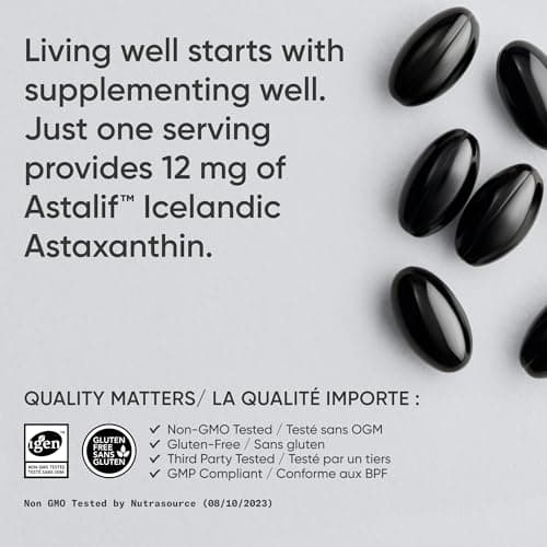 Sports Research® Triple Strength Astaxanthin Supplement from Algae w/Organic Coconut Oil - Natural Support for Skin & Eye Health - Non-GMO & Gluten Free - 12mg, 60 Softgels - 2 Month Supply — view 4