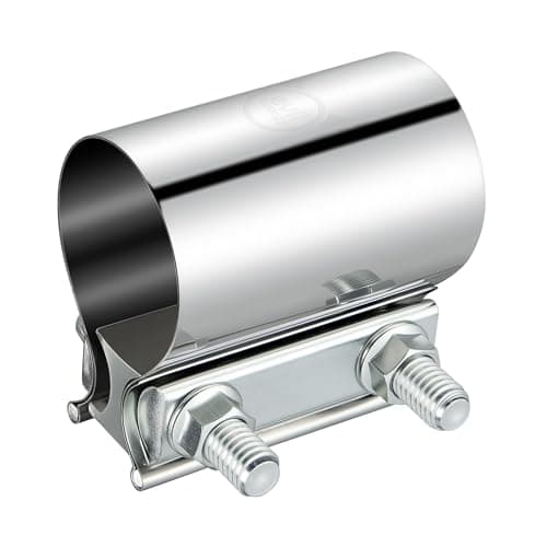 EVIL ENERGY 1.75 Inch Exhaust Clamp,1 3/4" Butt Joint Band Clamp Sleeve Coupler Stainless Steel for Pipes,Mufflers,Catalytic Converters