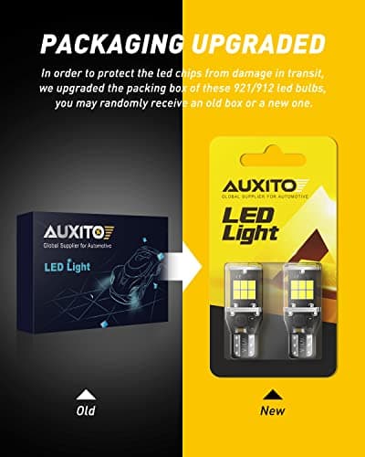 AUXITO 912 921 LED Bulb for Backup Light Reverse Lights High Power 2835 15-SMD Chipsets Error Free T15 906 922 W16W Bulbs, 6000K White, Exterior Light Bulbs (Upgraded, Pack of 2) — view 5