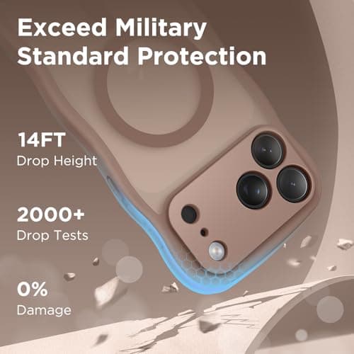 CAPRARO Magnetic for iPhone 17 Pro Max Case for Women Girls, Upgraded [Full Camera Protection] [Compatible with MagSafe] Cute Wave Translucent Matte Phone Case for iPhone 17 Pro Max, Brown — view 5