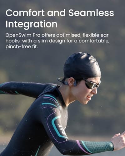 SHOKZ OpenSwim Pro - Open-Ear Bluetooth & MP3 Bone Conduction Sport Headphones, Swimming Headphones, IP68 Waterproof, Grey — view 4