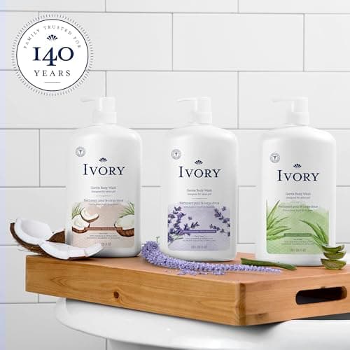 Ivory Gentle Body Wash, Designed for the Whole Family, Free of Dyes Heavy Perfumes Parabens Phthalates & Silicones, Aloe Scent, 35 oz — view 5
