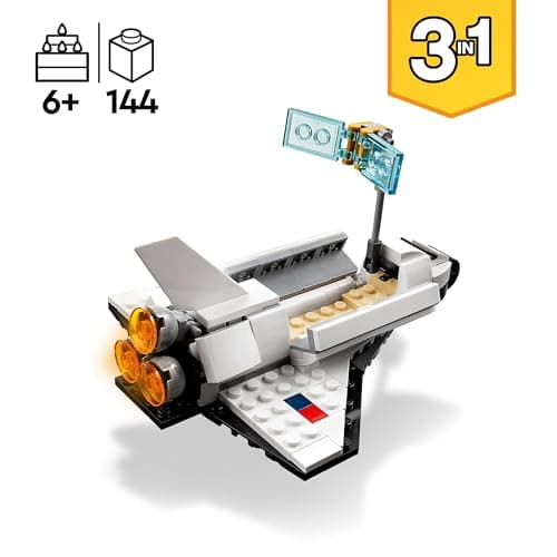 LEGO Creator 3 in 1 Space Shuttle Toys - Space Toys Building Set for Boys & Girls, Ages 6+ - Option to Build 2 Spaceships or Astronaut - Educational Gift for Kids Birthday & Holidays - 31134 — view 2