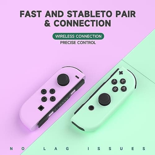 FZPYZO Switch Controller for Nintendo Switch, Replacement Switch Controllers Left and Right Wireless Switch JoyPad Controller Support Vibration/Screenshot/Wake Up. [nintendo_switch] (Purple Green)
