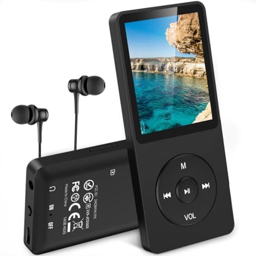 AGPTEK A02 16GB MP3 Player, 70 Hours Playback Lossless Sound Music Player, Supports up to 128GB, Black