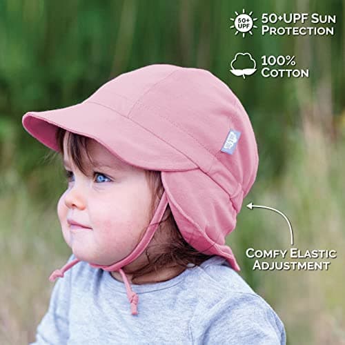 Jan & Jul Cap for Baby Boy Girl, Extra Sun Protection with Neck Flap (Stormy Blue, Size M: 6-24m) — view 3