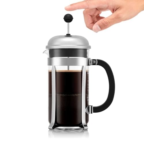 Bodum 34oz Chambord French Press Coffee Maker, High-Heat Borosilicate Glass, Polished Stainless Steel – Made in Portugal — view 3