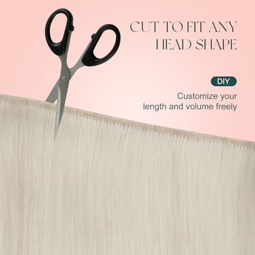 Easyouth Sew in Hair Extensions Real Human Hair Blonde Weft Human Hair Extensions White Blonde Human Hair Weft Extensions Straight Hair for Women with no Tangling 16Inch 100G — view 2