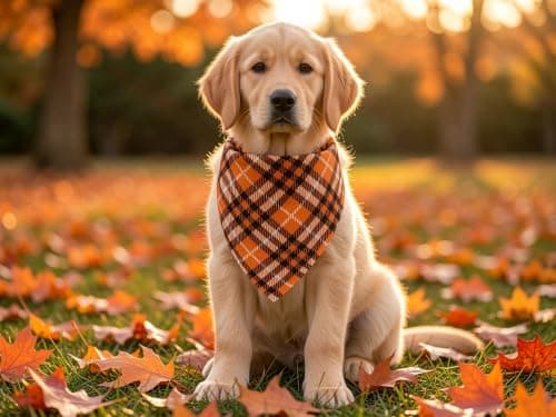 CozyHaus Fall Dog Bandanas 2PCS Halloween Pumpkin Spider Web Large Dogs — view 4