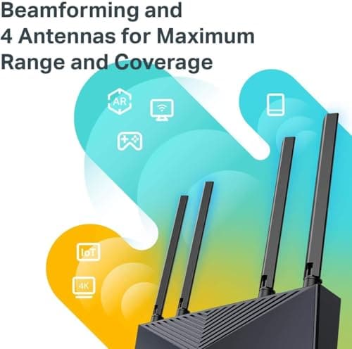 TP-Link AX1500 WiFi 6 Smart WiFi Router (Archer AX10) - Dual Band Gigabit Wireless Internet Router, 4 Gigabit LAN Ports, Beamforming, OFDMA, MU-MIMO, Parental Controls, Works with Alexa — view 2