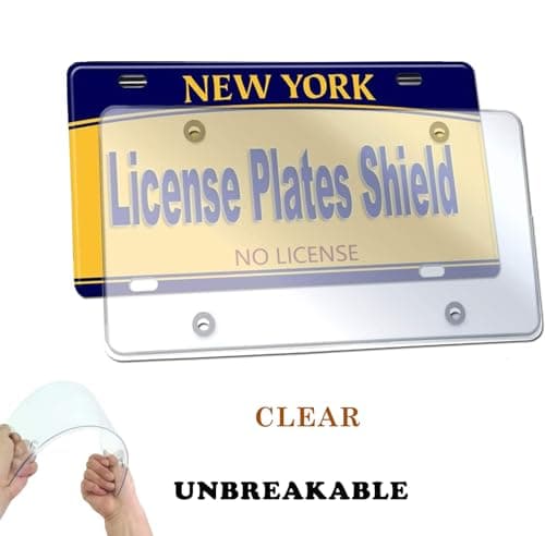 2 Pack License Plate Cover,Weather Resistance,Unbreakable Licence Plate Protector with Transparent Design,Fits All Standard 6x12Inches License Plates (Clear) — view 2