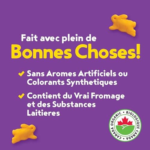 ANNIE'S Cheddar Baked Snack Crackers, Organic, No Artificial Flavours, No Synthetic Colours, Contains Real Cheese and Real Milk Ingredients, 213 Grams Package of Bunny Shaped Crackers — view 5