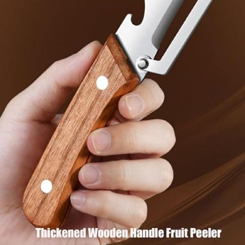 Kitchen Multi-Function Stainless Steel Thickened Fruit Peeler Knife, Ultimate Kitchen Peeler, Wooden Handle Peeler, Multi Functional Premium Vegetable Peeler, Bottle Opener Stainless Steel (1PCS) — view 5