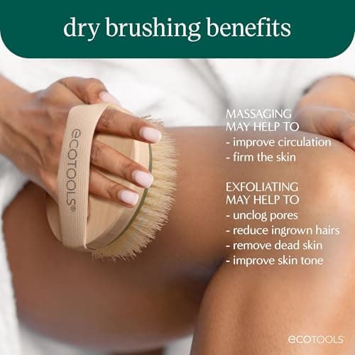 EcoTools Dry Body Brush, Cruelty-Free Bristles Exfoliate & Smooth Skin, Dry Brushing Removes Flaky Skin, May Help Improve Circulation & Tone, Eco-Friendly Skincare Tool, Vegan & Cruelty-Free, 1 Count — view 2