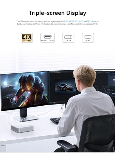 MINISFORUM Elite Mini M1-1295 Mini PC, Intel Core i9-12950HX (16C/24T, Turbo up to 5.0GHz), 32GB RAM 1TB SSD, HDMI 2.1/DP 1.4/USB-C, LAN 2.5GbE, 4X USB-A, Wi-Fi 6E, BT 5.2 — view 7