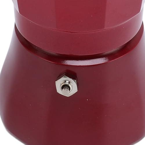 Jiawu Italian Coffee Pot 150ml Compact Design Coffee Maker for Personal Use 3 Cups with Filter and Spoon (Red) — view 6