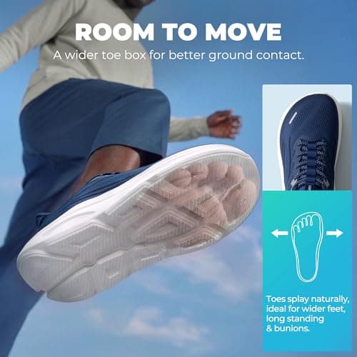 ALLSWIFIT Men's Slip On Wide Toe Box Walking Shoes Hands-Free Barefoot Cushion Running Tennis Arch Support Gym Workout Athletic Fashion Sneakers StediCloud,Size 13,Blue,SARS26002M — view 6