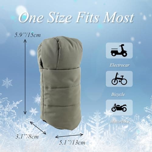 Zsedrut Stroller Gloves Universal Winter Anti-Freeze Stroller Mittens Water Repellent Hand Warmer Muff Fleece Lined,Winter Stroller Accessories (Army Green) — view 3