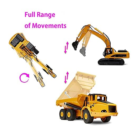 Ailejia 1/50 Scale Articulated Dump Truck Excavator Toy Alloy Models Construction Vehicle s Model Engineering Car Toy boy Gift (Engineering car Suit) — view 4