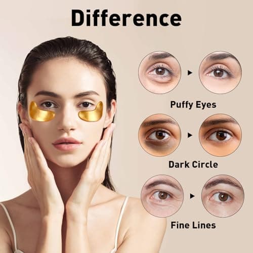 CHMI Under Eye Patches (50 Pairs) - 24K Gold Eye Patches for Puffy Eyes, Dark Circles, EyeBags and Wrinkles, Collagen Skin Care Products, Beauty & Personal Care — view 3