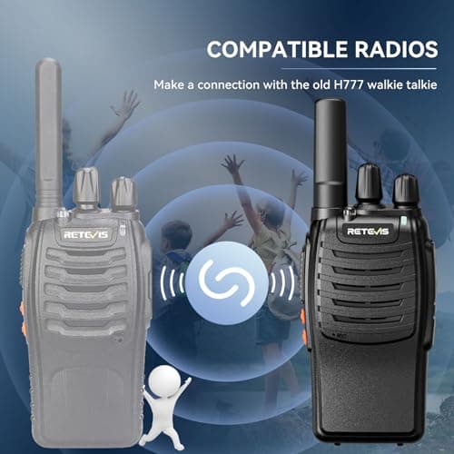 Retevis H777 Walkie Talkies Long Range Built-in LED Flashlight Charger Dock Rechargeable Walkie Talkie for Adults 2 Way Radios Long Range Famliy Outdoor Hiking(2 Pack) — view 3