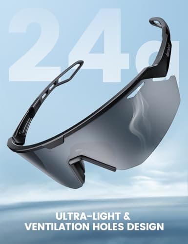 Lamicall Polarized Sports Sunglasses for Men Women, [24g Ultralight] [Adjustable Nose Pad] UV400 Protection Sun Glasses for Cycling Running Baseball Fishing Golf Beach Volleyball Driving — view 2