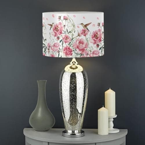 FANCOSAN Floral Humingbird Drum Lampshade Cover Well Constructed Lamp Shade for Home Decor Living Room Bedroom Study Dorm Desk Table Nightstand Lampshades L — view 2
