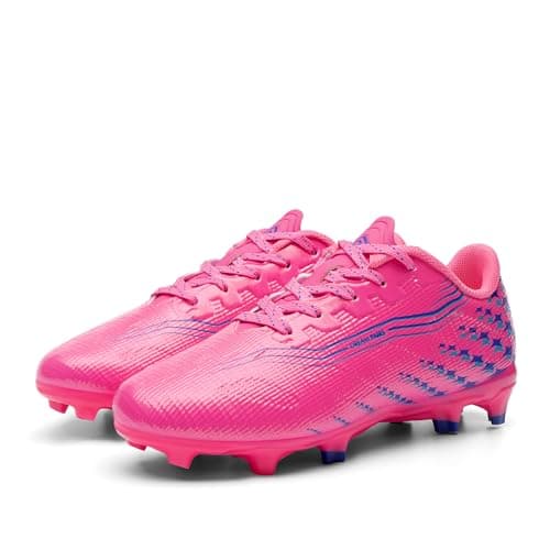 DREAM PAIRS Boys Girls FG AG Soccer Cleats High-Speed Anti-Twist Lightweight Football Shoes,Size 13 Little Kid,Hot Pink,SKSO26002K — view 8