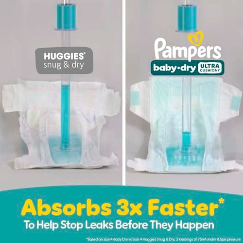 Pampers Diapers - Baby Dry - Size 1, 120 Count, Absorbent Disposable Infant Diaper (Packaging May Vary) — view 3