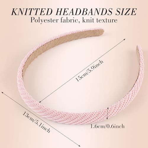 obeoby 6 Pack Multicolor Thin Hairbands for Girls, Non Slip Knitted Headbands for Summer Dress, Casual Outings, Special Events(Light-Colored Series)