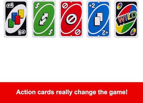 Mattel Games UNO Card Game for Kid, Adult & Family Nights & Parties, Travel & Vacations, Color Blind Accessible & Customizable Deck (Amazon Exclusive) — view 4