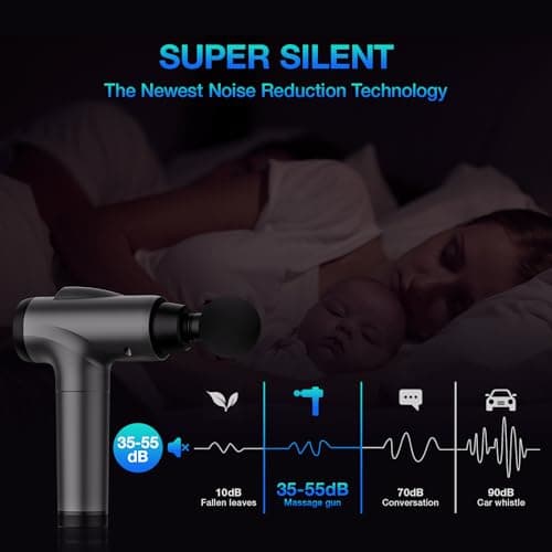 OLsky Massage Gun Deep Tissue 30 Speeds 9 Attachments Handheld (Grey) — view 5