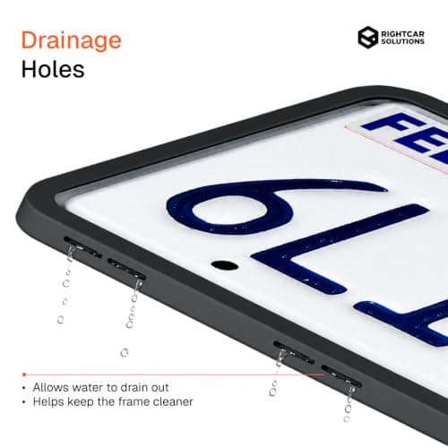 Rightcar Solutions Car Plate Frame, Silicone License Plate Frame, Rust-Proof Rattle-Proof Weather-Proof License Plate Holder for Front or Rear, Black, 1 Pack — view 3