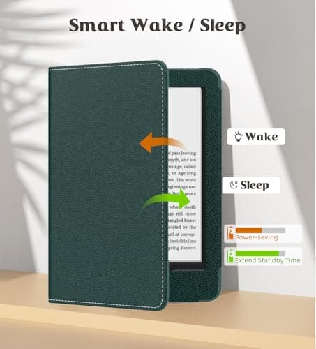 MoKo Case Fits All-New 6" E-reader(11th Generation, 2024/2022)(10/8th Gen,2019/2016),Ultra Lightweight PU Shell Cover with Auto Wake/Sleep for Ebook 2024,Not for Kobo Aura 2/Remarkable, Midnight Green — view 4