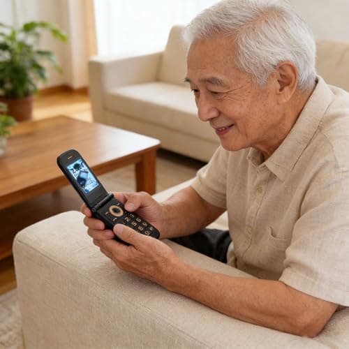 PUSOKEI Flip Cell Phone for Seniors, 4G Unlcoked Flip Phone with 2.4" Screen, HD Camera, Big Buttons, Clear Loud Sound, FM Radio, Dual SIM Slot, 4800mAh Battery (Black) — view 5