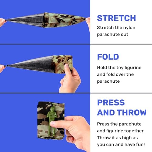 NUTTY TOYS Army Parachute Toys for Kids - Tangle Free Outdoor Flying Parachute Men, Best Small Outside Toys for 4 5 6 7 8 9 10 11 12 Year Old, Top Christmas Stocking Stuffers Idea 2026 Unique Boy Gift — view 5