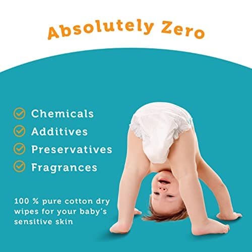 Whoopsie Wipes – The Original 100% Pure Cotton Dry Baby Wipes – Ultra Soft, Unscented, Chemical-Free Wipes for Sensitive Skin – Use Dry or Add Water for Wet Wipes – 6 Packs (600 Count) — view 2