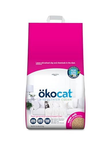ökocat Super Soft Wood Unscented Clumping Cat Litter, 10.6 Pounds - Natural Ingredients, Stops Odor, Clumps Solid, 99% Dust Free, Great for All Cats, Sensitive Paws, Kittens