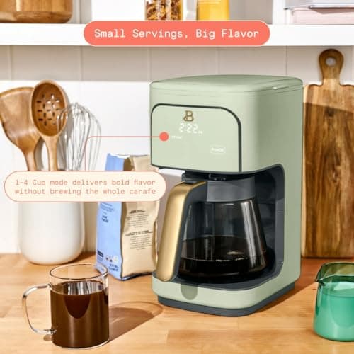 12 Cup Programmable Coffee Maker, 24 Hour Auto Brew, Touch Display, Bold Strength Control, Glass Carafe, Reusable Filter, Auto Shut Off (Sage Green) — view 2