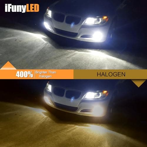 iFunyLED H11 LED Fog Light Bulbs, H8 H16 Super Bright 6500K Cool White, Plug and Play, Replacement Fog Lights for Car Truck SUV, 2-Pack