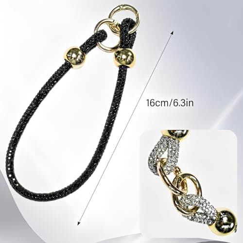 CCSmall Rhinestone Phone Charm Wrist Strap Detachable Diamond HL Silver — view 4