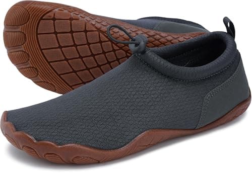 WHITIN Men Water Shoes for Women Quick Drying Swim Sneakers Grey M11/W13