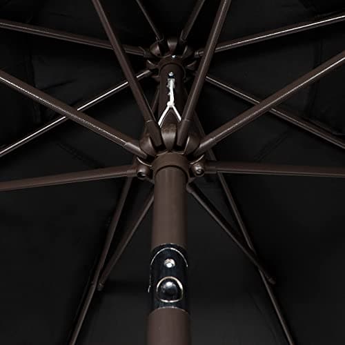 Blissun 9' Outdoor Patio Umbrella, Outdoor Table Umbrella, Yard Umbrella, Market Umbrella with 8 Sturdy Ribs, Push Button Tilt and Crank (Black) — view 2