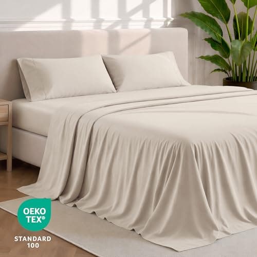 Bare Home Queen Sheet Set - 1800 Ultra-Soft Microfiber Queen Bed Sheets - Double Brushed - Deep Pockets - Easy Fit - 4 Piece Set - Bed Sheets (Queen, Wheat) — view 3