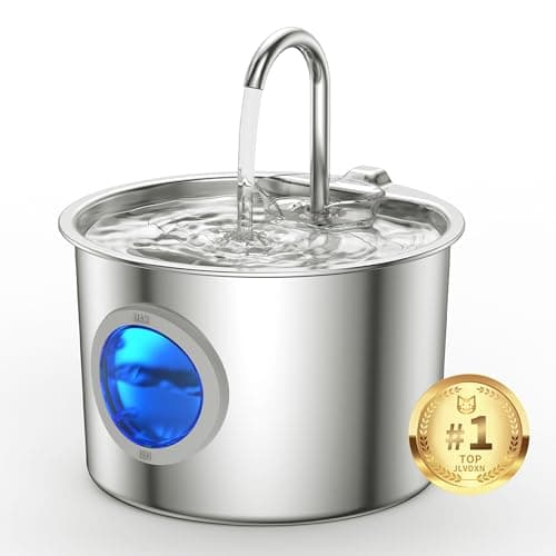 Premium Stainless Steel Cat Water Fountain 2.2L Automatic Pet Fountain Ultra-Quiet <25dB Cats Water Dispenser with Detachable Tank, Easy to Clean (Cat Water Fountain-2.2L)
