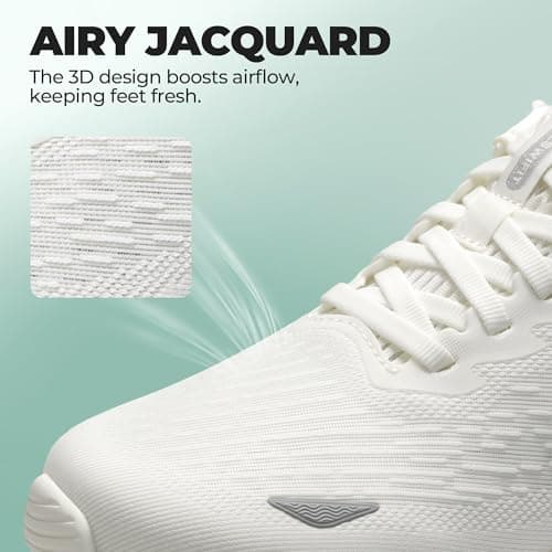 ALLSWIFIT Women's Walking Shoes Running Tennis Sneakers,White,7 — view 4