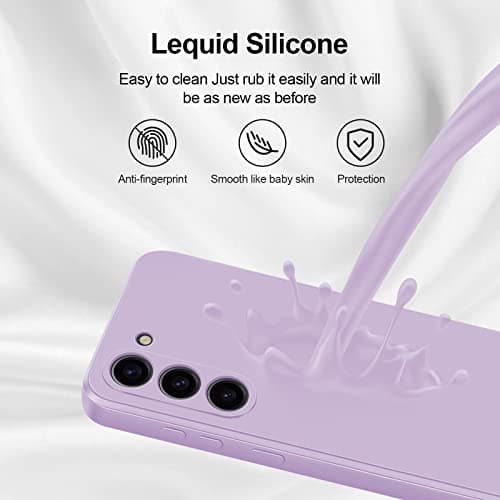 GiiYoon Case Compatible with Samsung Galaxy S23 Plus, Silky-Soft Touch Full-Body Protective Phone Silicone Case, Shockproof Cover with Microfiber Lining, Purple — view 3