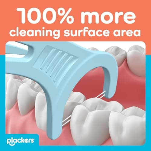 Plackers® Twin Line® Floss Picks with Tuffloss® Fiber & FlipPick®, Intense Mint, Double-Line Flosser for Effective Plaque Removal, 75 Count — view 2