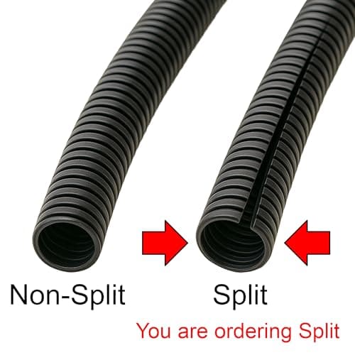 2" Split Wire Loom Tubing (Polyethylene) - 10FT - Black