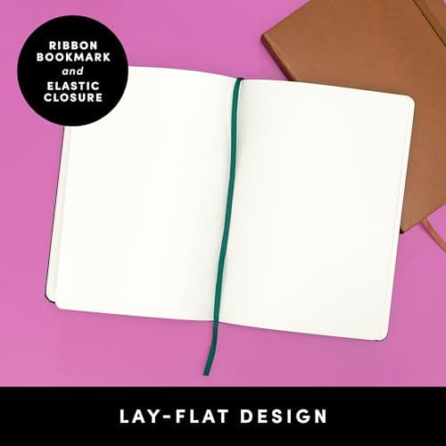 PAPERAGE Blank Journal Notebook, (Navy), 160 Pages, Medium 5.6 in x 8 in - 100 GSM Thick Paper – Hardcover Journaling Notebook for Work, School, Note Taking or Sketching — view 2